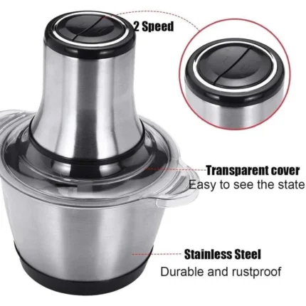 مفرمة طعام كيون 2 لتر 500 وات - ستيل