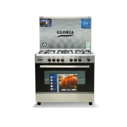 فرن غاز جلوريا 90*60 سم 5 شعلات - ستيل