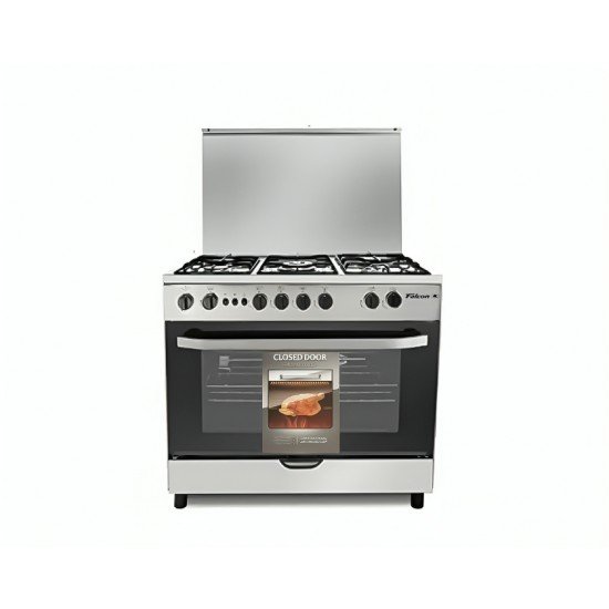 فرن غاز فالكون 5 عيون 90 60 امان كامل - ستيل-550x550w