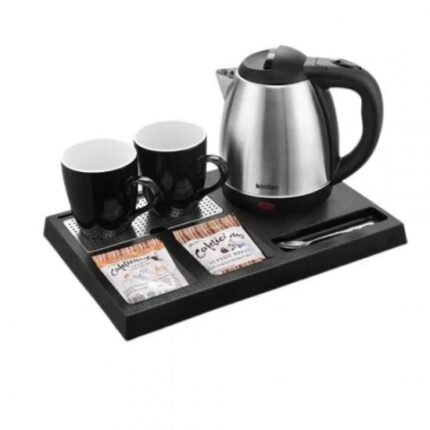 غلاية كولين كهربائية 1360 وات مع كوبين وصينية - ستيل