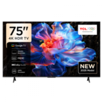شاشة ٧٥ بوصة تي سي ال سمارت 4K LED - Google TV - أسود