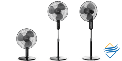 مروحة عمودي ميديا 16 بوصة - 3 سرعات - أسود